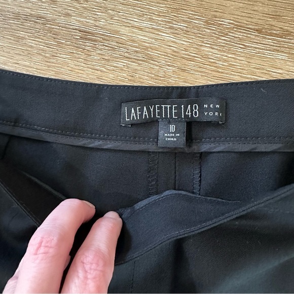 Lafayette 148 Women’s Black Virgin Wool Blend Bleecker Dress Pants Sz 10 GUC - Picture 5 of 9